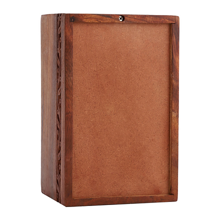Border Engraved Rosewood Cremation Urn For Human Ashes