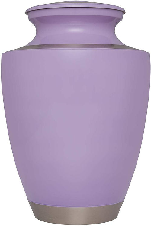 Handcrafted Purple Brass Urn for Cemetery Burial - Eternal Beauty & Dignity Hand-Engraved Purple Urn, a Beacon of Tranquil Remembrance