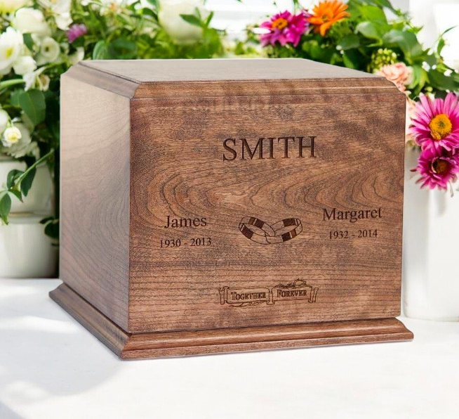 Solid Cherry Wood Urns Wholesale:(Case of 6) Funeral Urns for Home Supplies(Large)