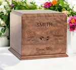 Load image into Gallery viewer, Fine Cherry Wood Memorial Urn - Customizable Cremation Vessel for Human and Pet Ashes with Detailed Finish
