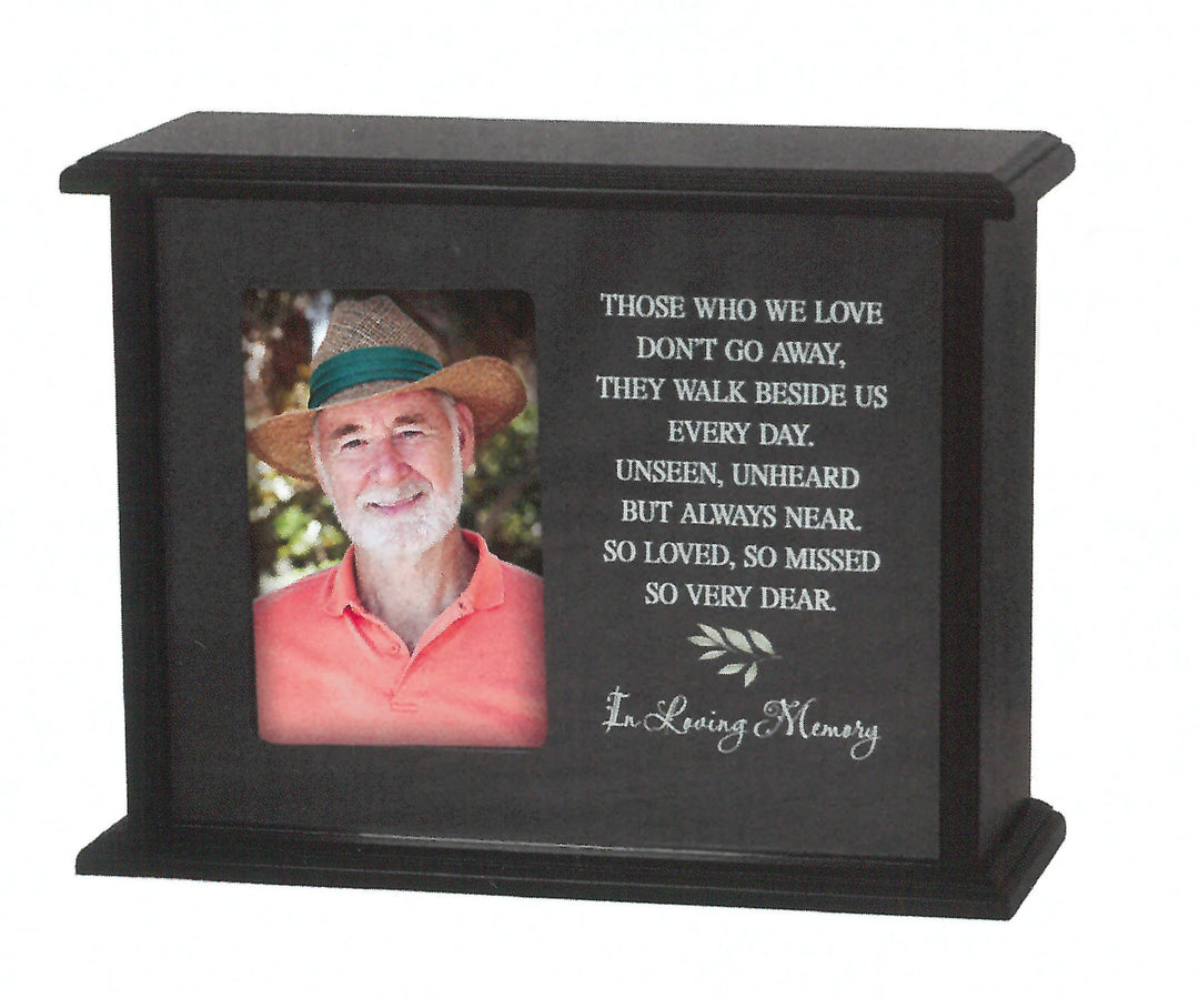 Solid Maple 'Always Near' Memorial Photo Urn, 4x6 Picture Frame & Ash Holder (Case of 6)