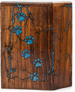 Load image into Gallery viewer, Rose  Wood and Epoxy Resin Urns for Pet Ashes - Cremation Memorial Box for Funeral Remains - Urns for Dog, Cat Ashes (X-Small (20 Cu/in), with Text)
