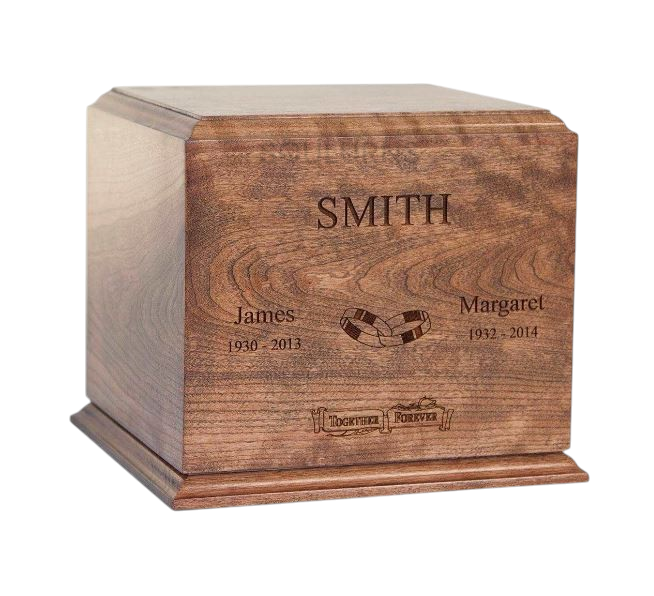 Solid Cherry Wood Urns Wholesale:(Case of 6) Funeral Urns for Home Supplies(Large)
