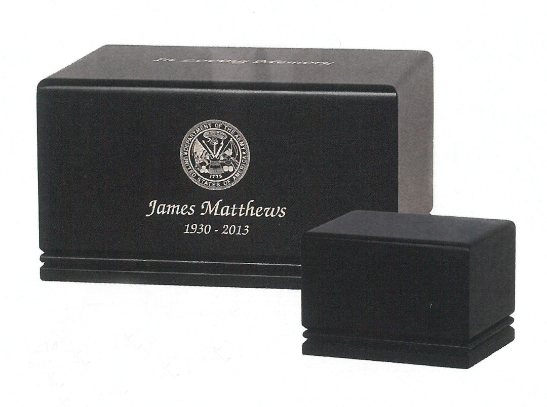 The Aristocrat Black Urn with Maple Inlay, (Case of 6)- Distinguished Memorials