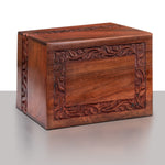 Load image into Gallery viewer, Border Engraved Rosewood Cremation Urn For Human Ashes
