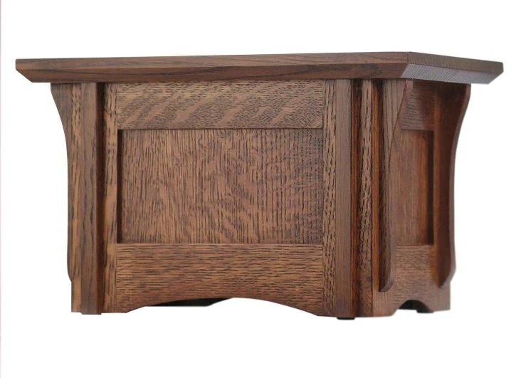 Case of 6 - Mission Oak Pedestal Urns - Solid Oak - 200 CI - Wholesale