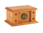 Load image into Gallery viewer, Norwood Solid Oak Urn - 200 CI - Bottom Access - Wooden Cremation Urn
