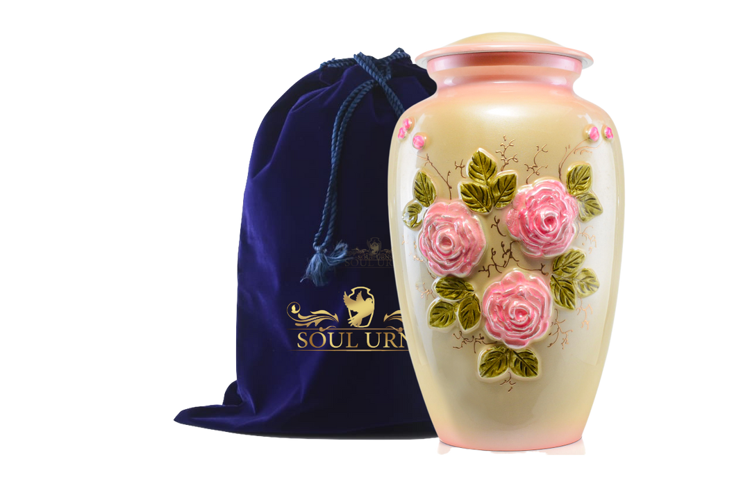 Elegant Pink Rose Cremation Urn: A Timeless Tribute Decorative Cremation Urn