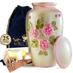 Load image into Gallery viewer, Elegant Pink Rose Cremation Urn: A Timeless Tribute Decorative Cremation Urn
