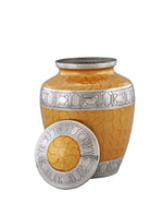 Load image into Gallery viewer, Luxurious Golden Cremation Urn with Silver Accents
