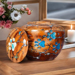 Load image into Gallery viewer, High-Capacity Wooden Pet Cremation Urns for Dogs &amp; Cats  - Memorial Urns for Ashes - Paw Prints &amp; Lichtenberg Art  (Extra Large (7&quot; L x 7&quot; W x 9&quot;))
