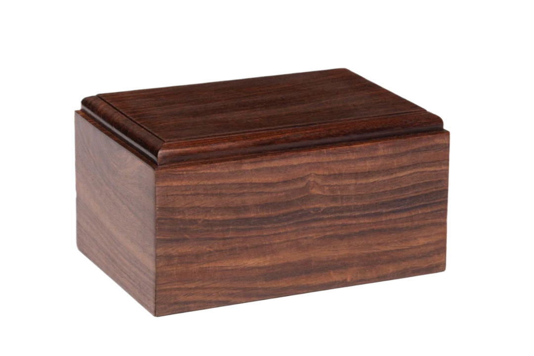 Plain Rosewood Bevel Edges Cremation Urn For Human Ashes