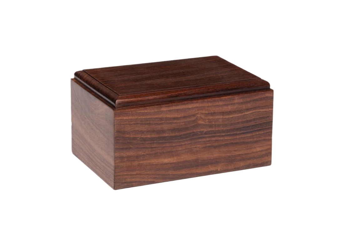Plain Rosewood Bevel Edges Cremation Urn For Human Ashes