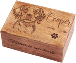 Load image into Gallery viewer, Medium Burnt Wood Pet Cremation Urn - Photo Engraved - 100lbs Dog Ashes
