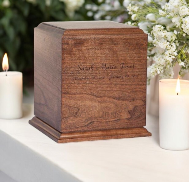 Cherry Wood Urns Wholesale:(Case of 6) Bulk Buy, Premium Quality, Funeral Urns for Home Supplies(Large)